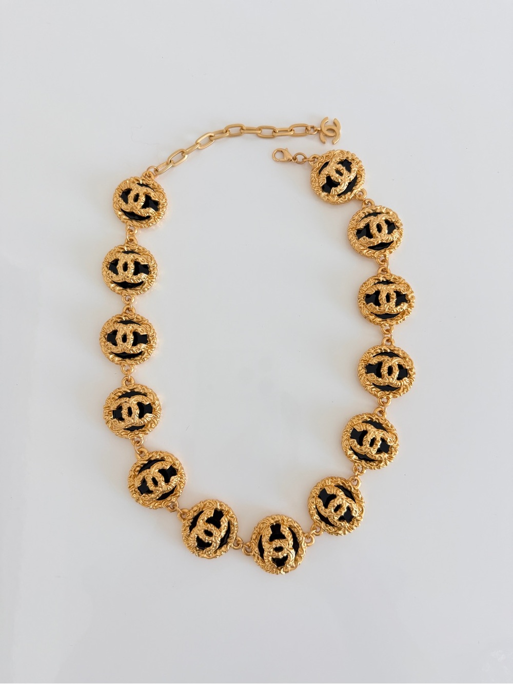 Gold and Black CC Necklace